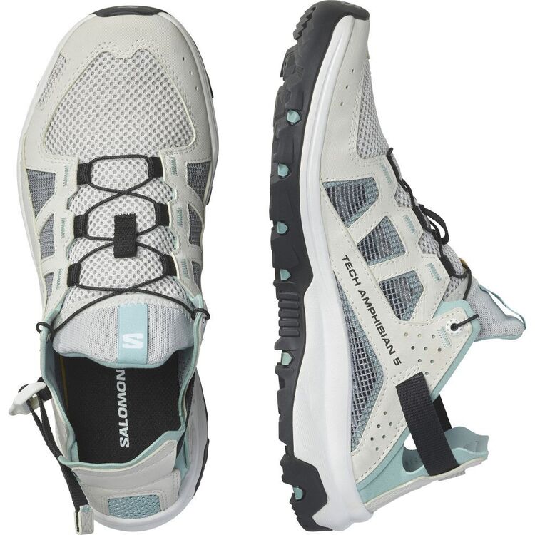 Salomon Women's Techamphibian 5 Sandal Lunar Rock / Aquifer / White