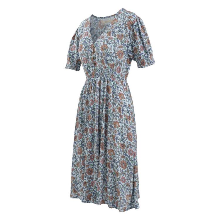 Cape Women's Trip in a Van Short Sleeve Midi Dress Summer Bouquet