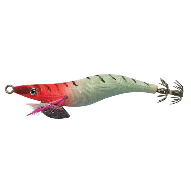 Gillies Squid Jig Lure Size 2.0 White Red Head