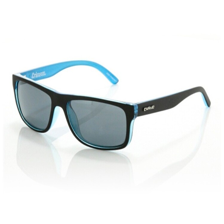 Carve Crimson Sunglasses Matt Black & Cyan Grey Polar One Size Fits Most