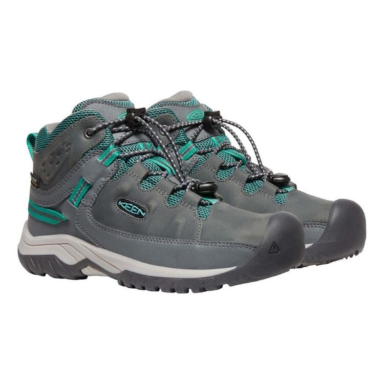 Keen Youth Targhee Waterproof Mid Hiking Boots Steel Grey Porcelain