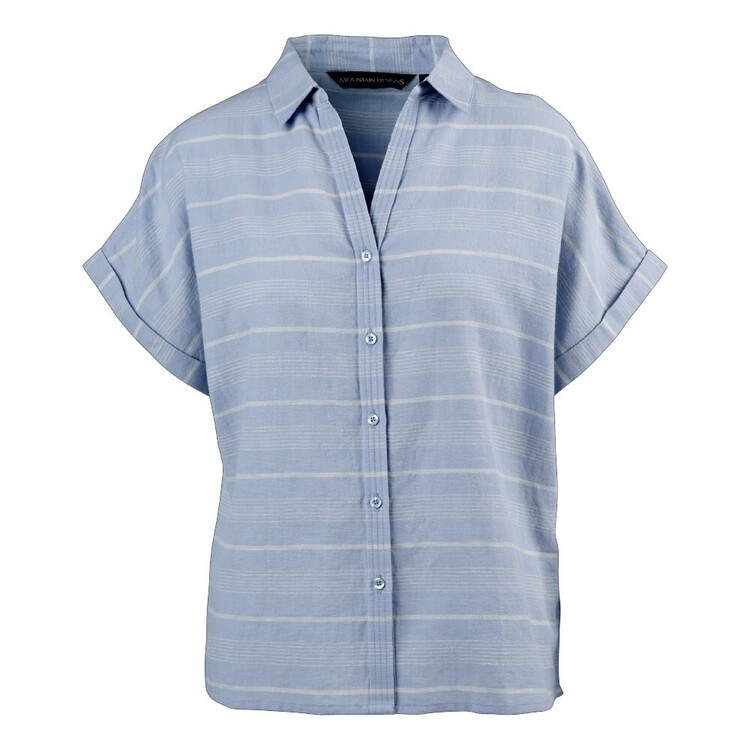 Mountain Designs Women's Morocco Short Sleeve Shirt Powder Blue