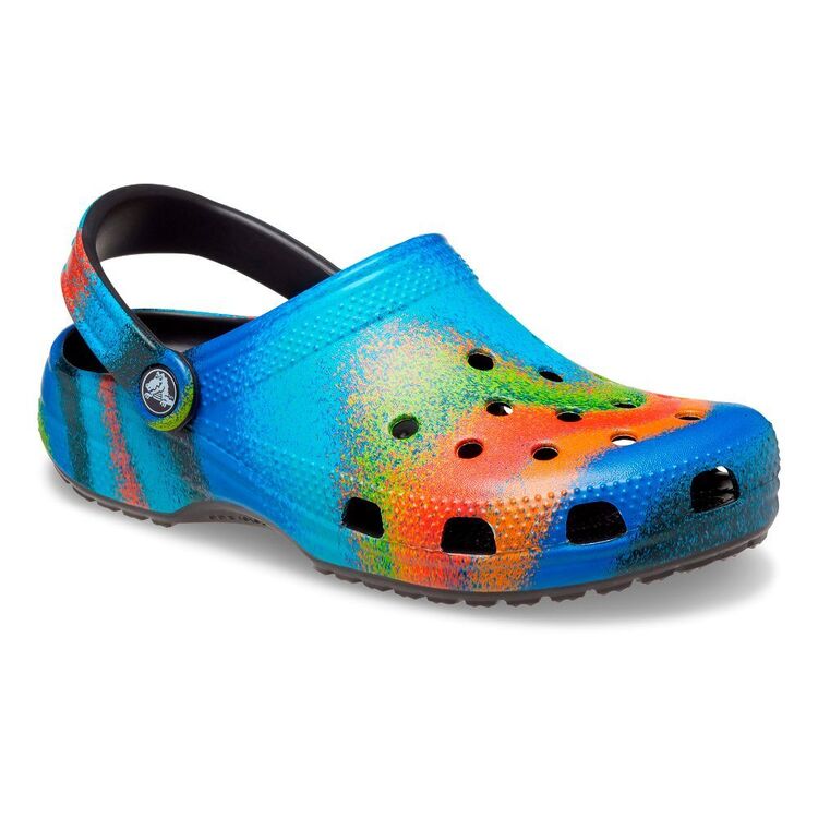 Crocs Unisex Classic Spray Dye Clog Black & Multicoloured