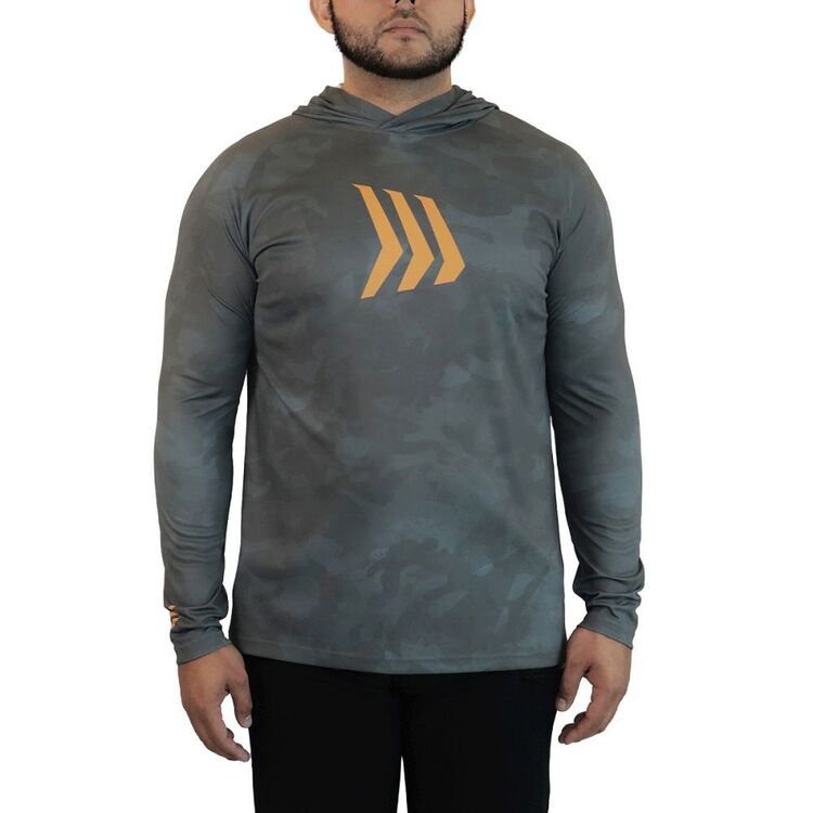 Gillz Pro Series UV Hooded Long Sleeve Performance Fishing Shirt Rifle Green Burnt