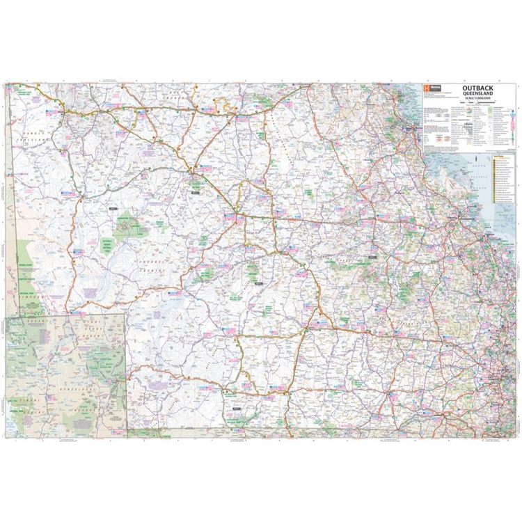 Hema Outback Queensland Map Multicoloured