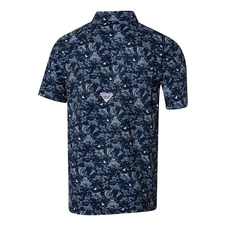 Columbia Men's Super Slack Camp Short Sleeve Shirt College Navy