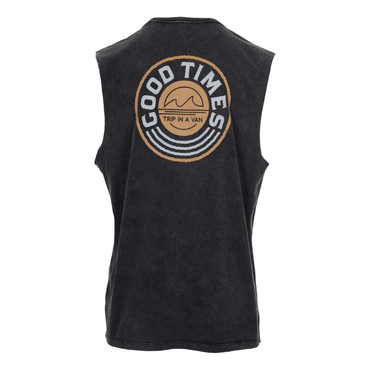 Trip In A Van Men's Muscle Tank Black Acid Wash