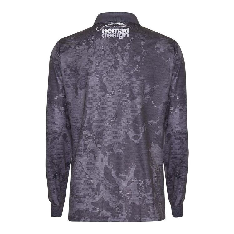 Nomad Design Charcoal Camo Collared Fishing Shirt Grey