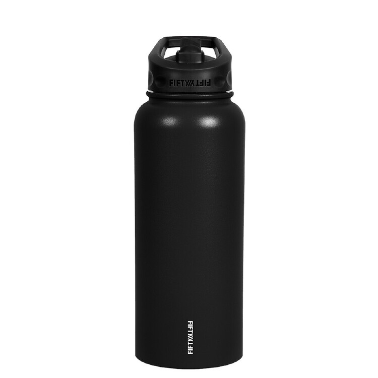 Fifty/Fifty 1L Stainless Steel Insulated Water Bottle Matte Black 1 L