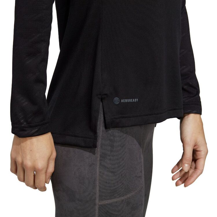 adidas Women's MT High Zip Long Sleeve Tee Black
