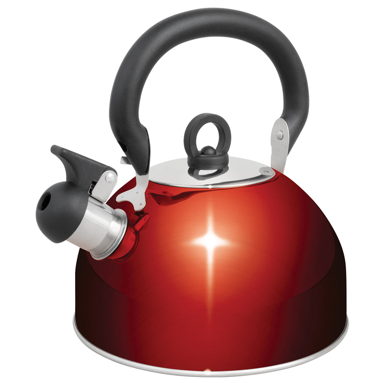 Campfire Stainless Steel Whistling Kettle Red 4L