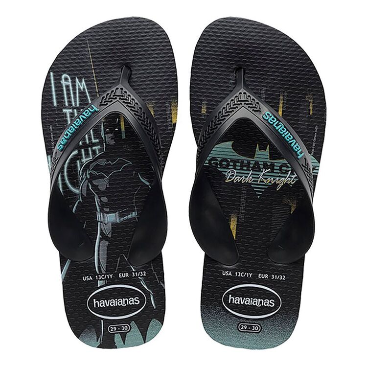 Havaianas Kids' Hero Max Thongs Black, Black and Blue