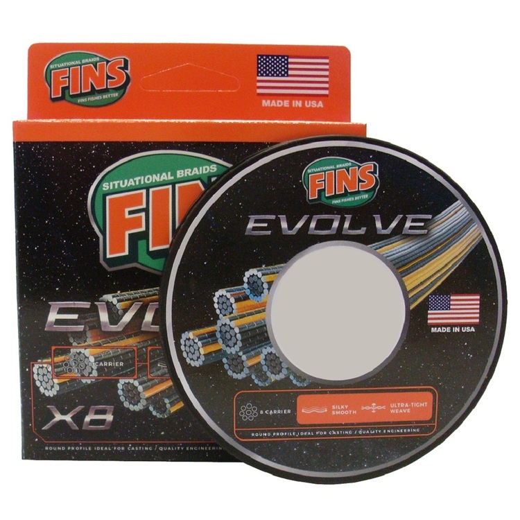 Fins Evolve Braid Line 300 Yard Spool Yellow