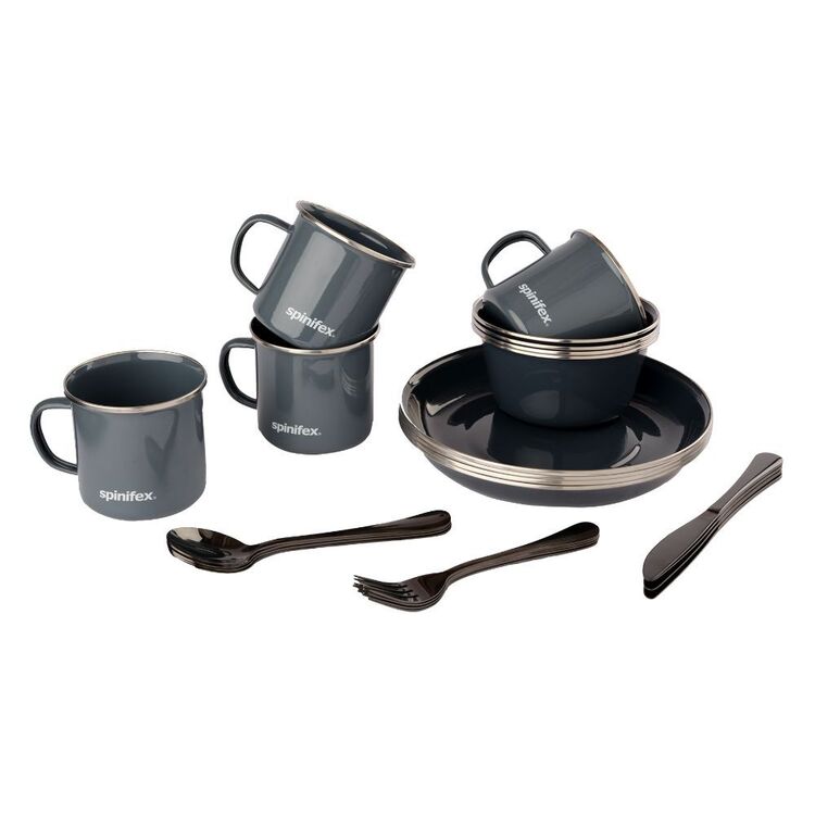 Spinifex Enamel 24 Piece Dining Set Navy