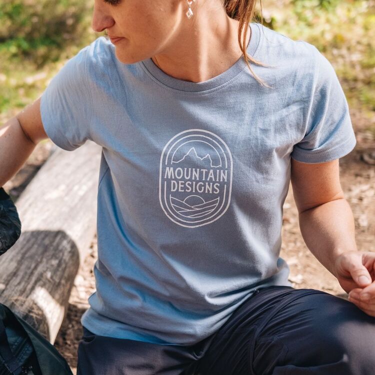 Mountain Designs Women's Blue Australus Short Sleeve Tee Ashley Blue