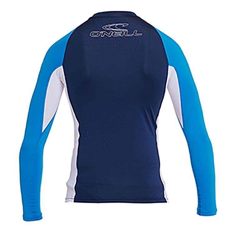 O'Neill Youth Boys Basic Skins Long Sleeve Rash Vest Navy/Royal Blue/White