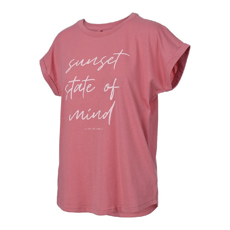 Trip In A Van Women's Short Sleeve Loose Fit Tee Rosette Sunset
