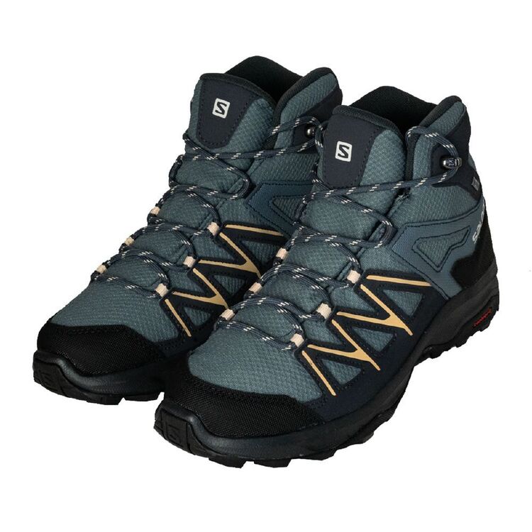 Salomon Women's Daintree Gore-Tex Mid Hiking Boots Stormy Weather, Ebony, Almond Cream