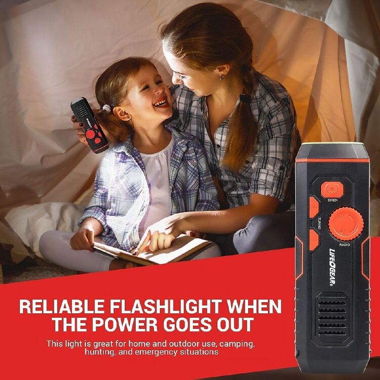 Life+Gear Stormproof Crank Torch Black 100 Lumens