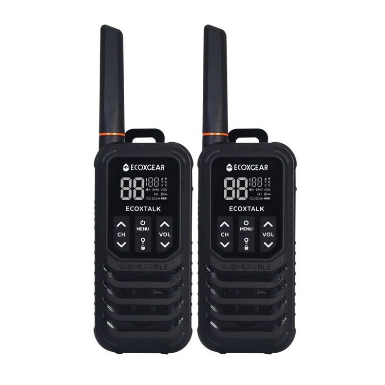 Ecoxgear 2 Watt UHF CB Radio Handheld Twin Pack Black 2W