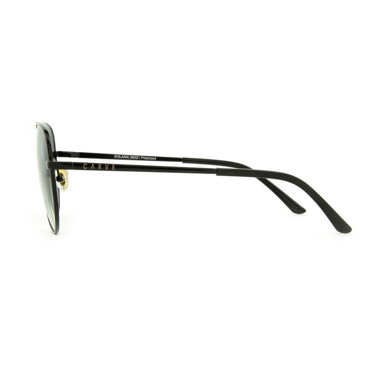 Carve Solana Sunglasses Gloss Black & Dark Grey Polarised One Size Fits Most