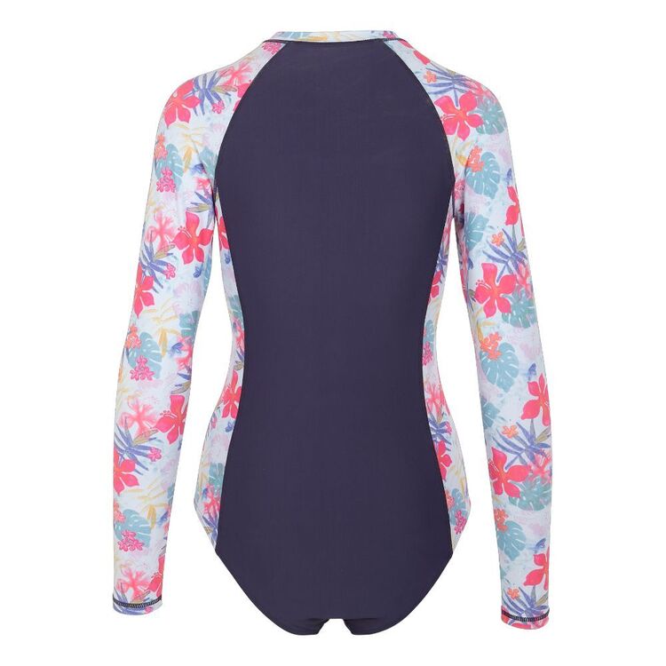 Body Glove Women's Floral Wave Long Sleeve Rash Suit Navy & Print