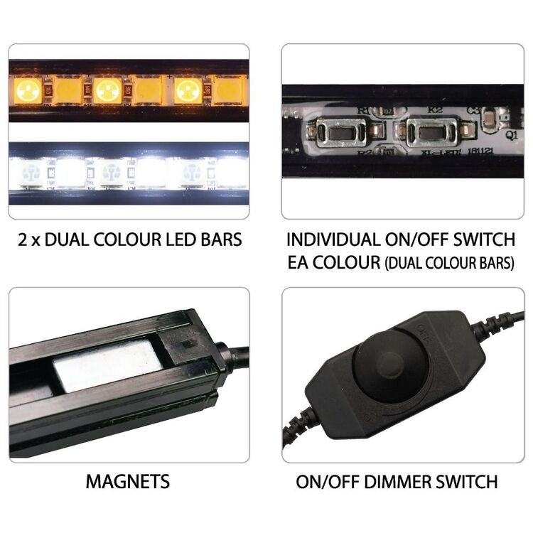 Dune 4WD 12V 6 Bar Camping Light Kit Black