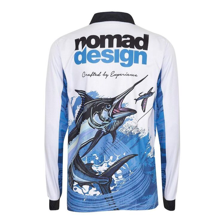 Nomad Design Mighty Marlin White Collared Fishing Shirt White