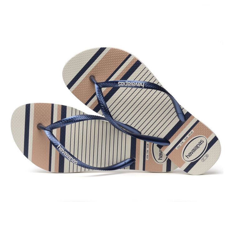 Havaianas Women's Slim Nautical Thongs White & Mustard