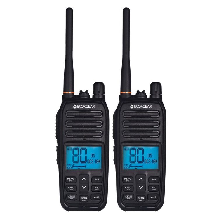 Ecoxgear 5 Watt UHF CB Radio Handheld Twin Pack Black 5 Watts