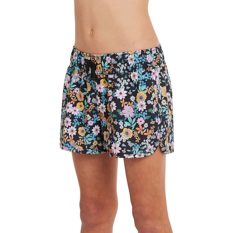 O'Neill Girls Printed Stretch Lane 2 Inch Board Shorts Black