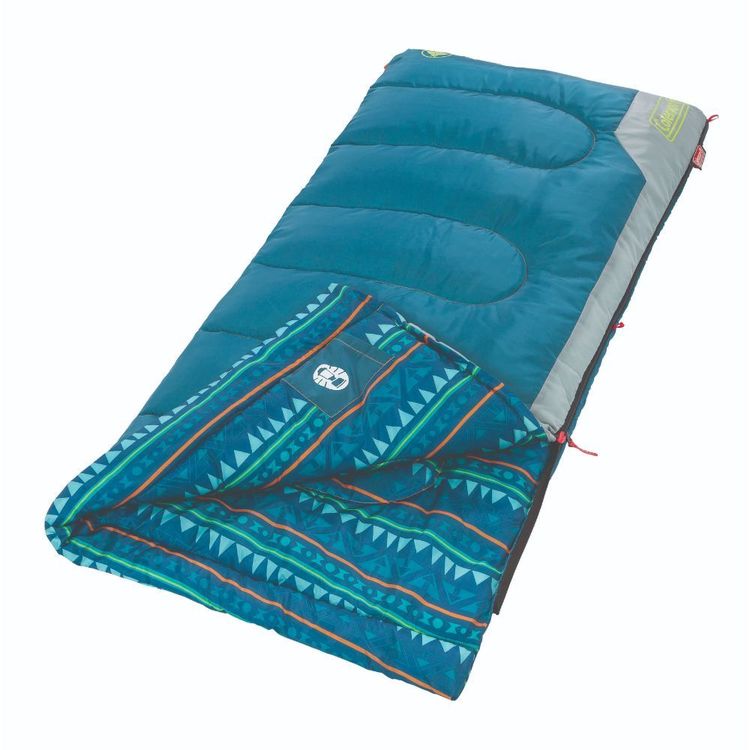 Coleman Kids Aztec Sleeping Bag Teal & Grey Kids
