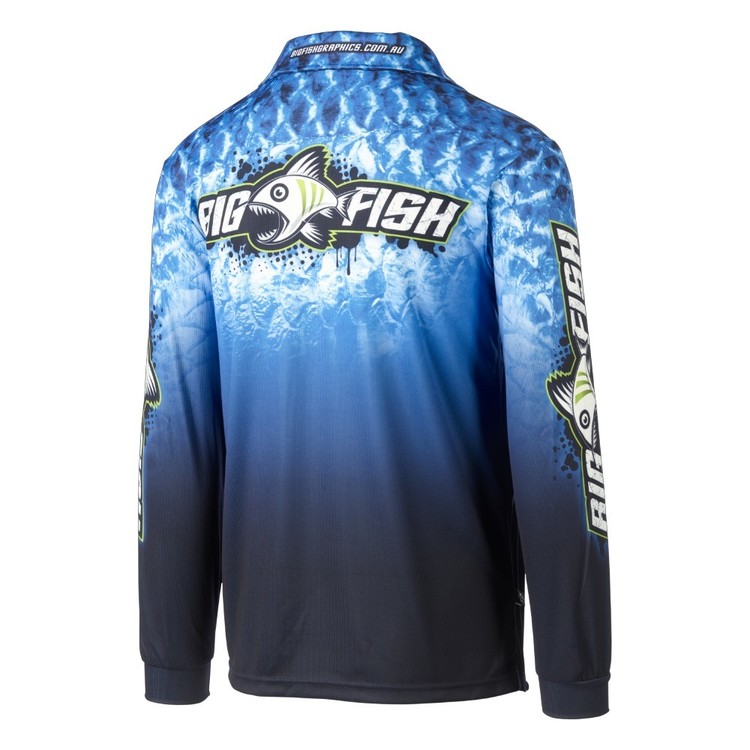 Bigfish Kids' Blue Scales Sublimated Polo Shirt