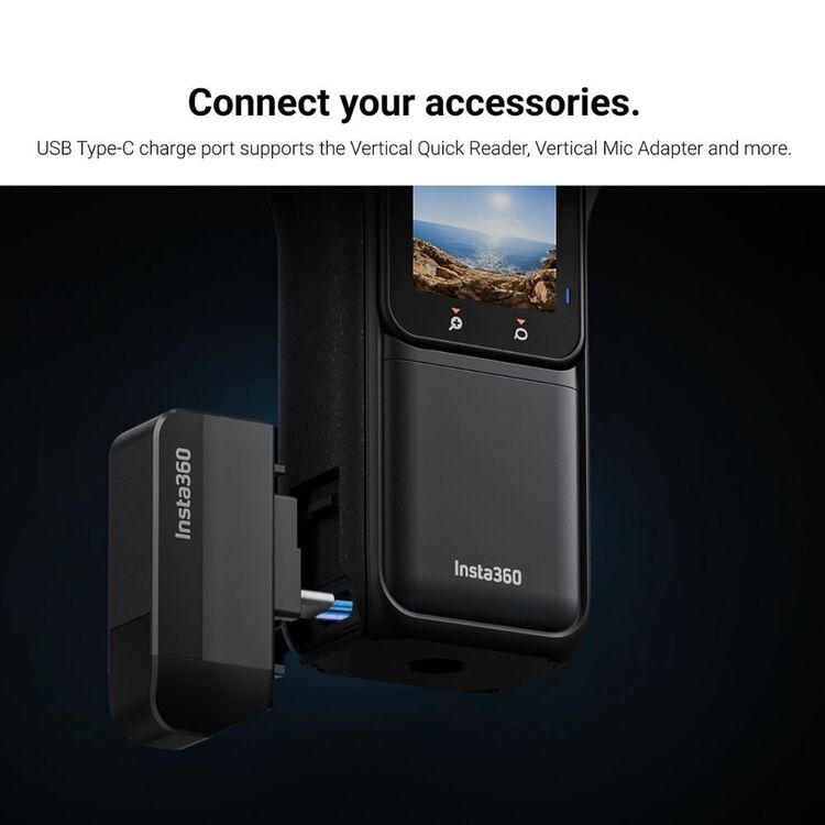 Insta360 ONE RS Vertical Battery Base for 1-Inch 360 Lens Black