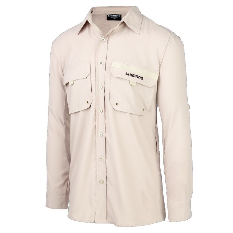 Shimano Adults' Oatmeal Vented Fishing Shirt Oatmeal
