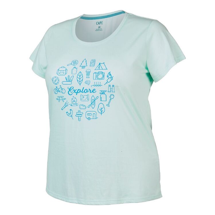 Cape Women's Millie Tee Plus Size Pure Water Explore