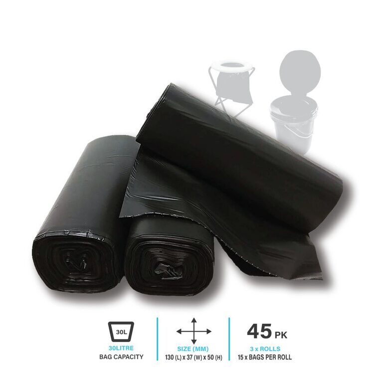Spinifex Compostable Camp Toilet Bags 45 Pack Black