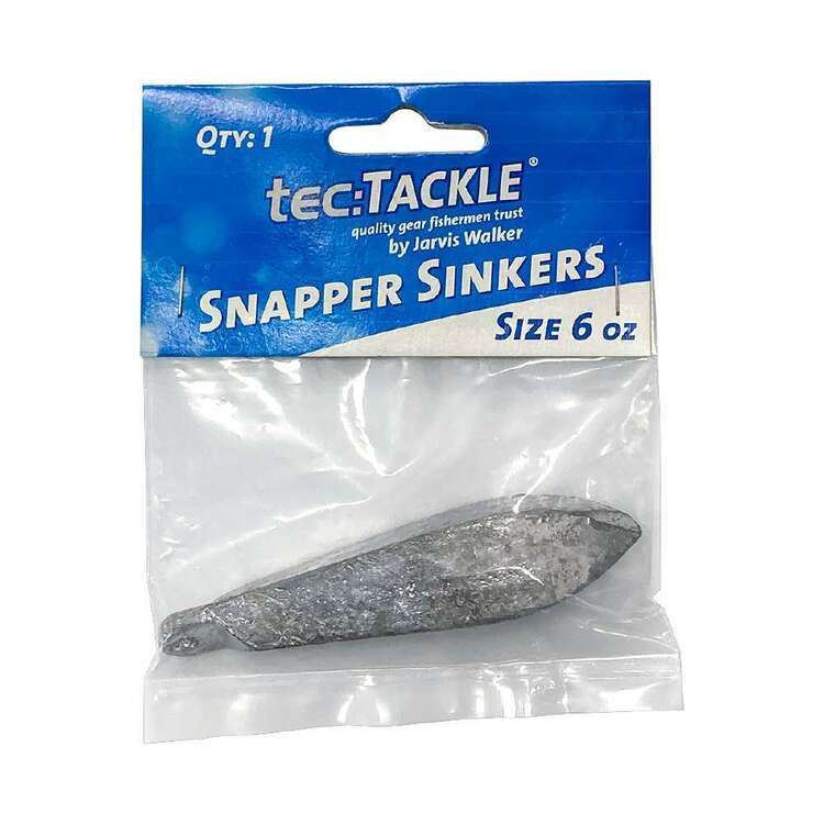 Jarvis Walker Tec Tackle Snapper Sinkers Pack Size 6 Silver 6