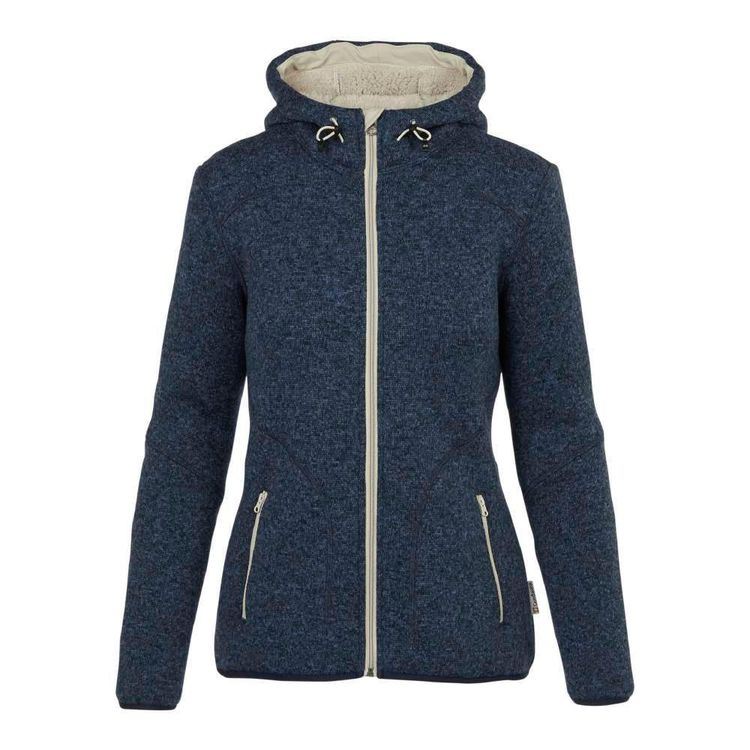 Gondwana Women's Domino Sherpa Lined Fleece Jacket Navy Marle