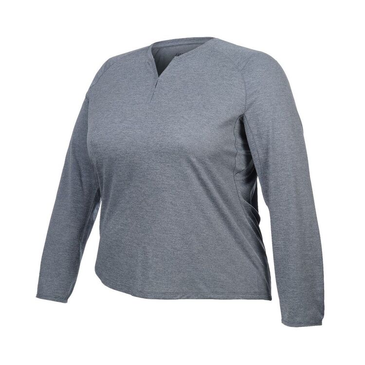 Cape Women's Holly Long Sleeve Henley Top Plus Size Navy