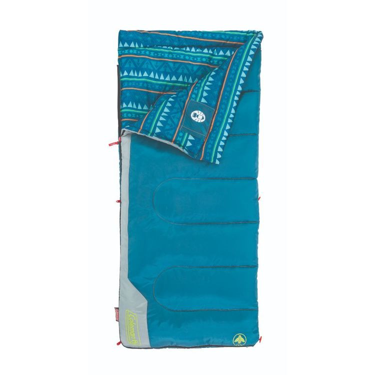 Coleman Kids Aztec Sleeping Bag Teal & Grey Kids