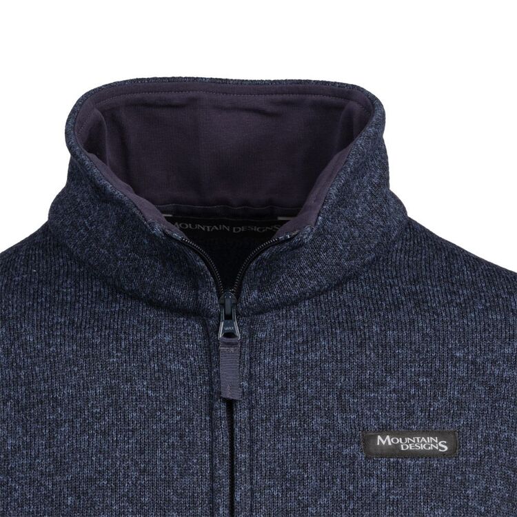 Mountain Designs Men's Ambler Full Zip Fleece Jacket Navy Melange