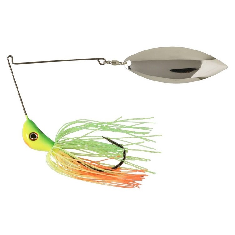 Bassman Single Willow 1 Oz Spinnerbait Lime, Chartreuse & Orange