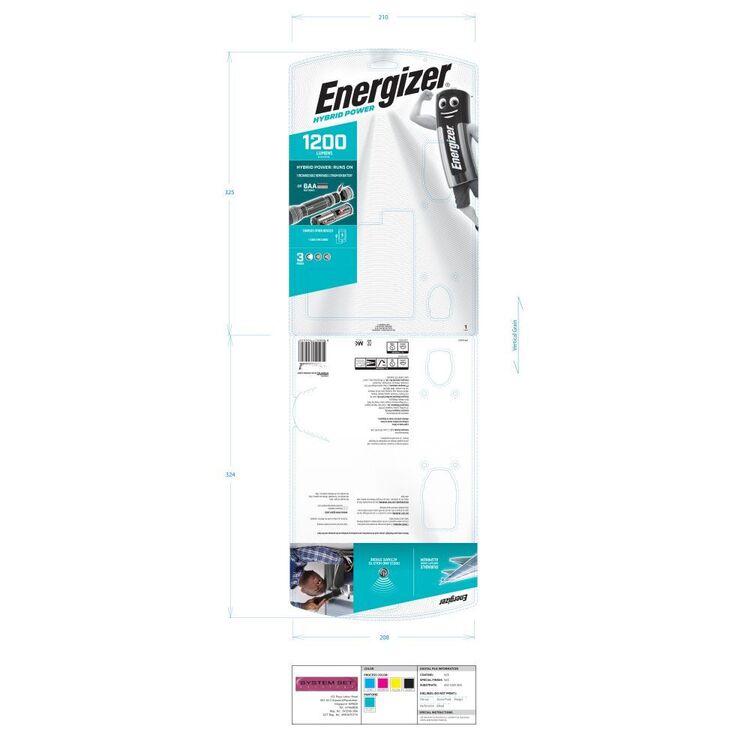 Energizer 1200 Lumen Hybrid Power Tactical Torch Black 1200 Lumens