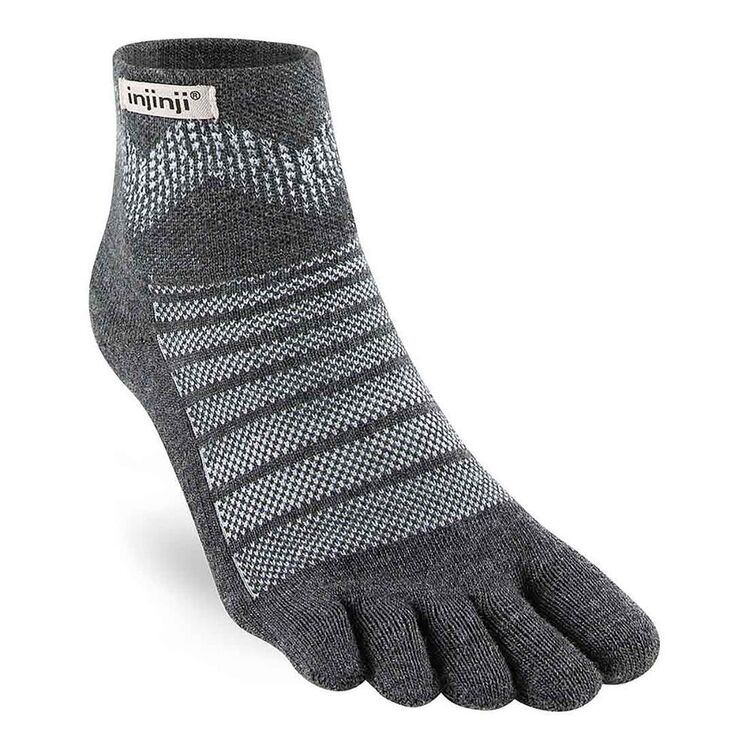 Injinji Unisex Outdoor Midweight Mini Crew Merino Socks Slate