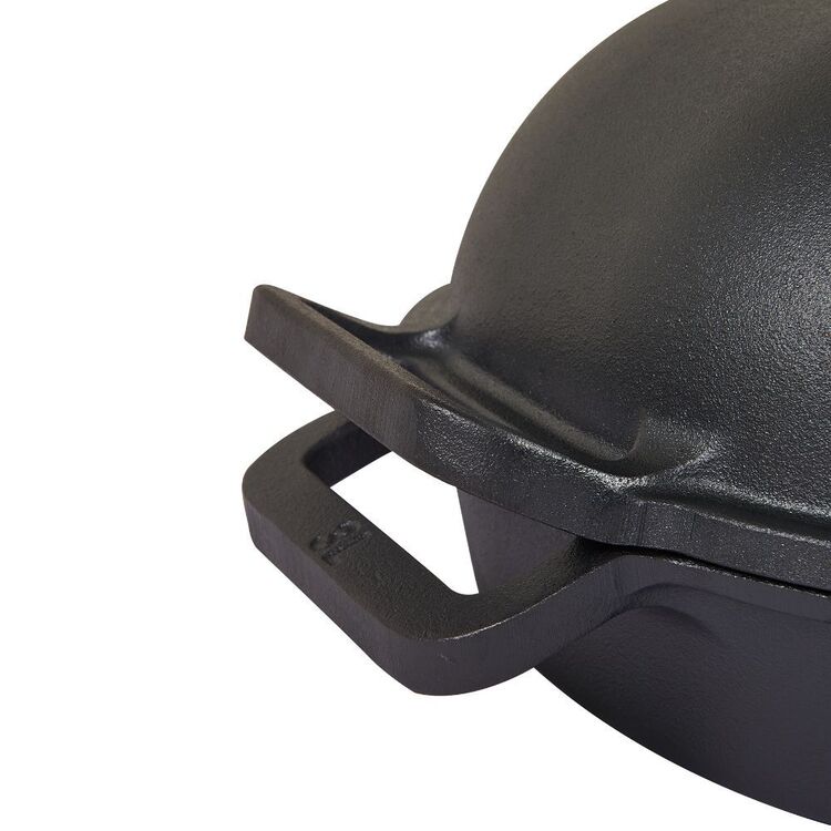 Campfire Cast Iron Oval Camp Oven 2 Piece Set Black