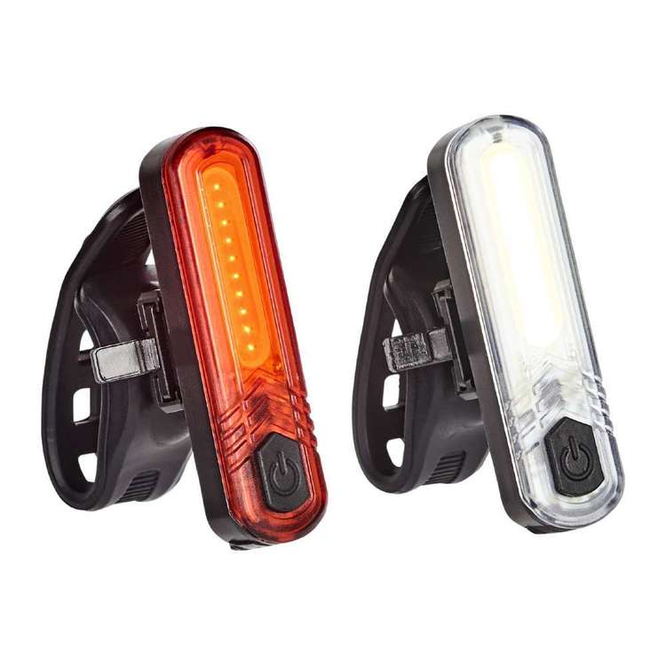 Fluid USB Rechargeable Front And Rear Set Black & Red