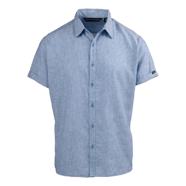 Mountain Designs Men's Zanzibar Short Sleeve Shirt Blue
