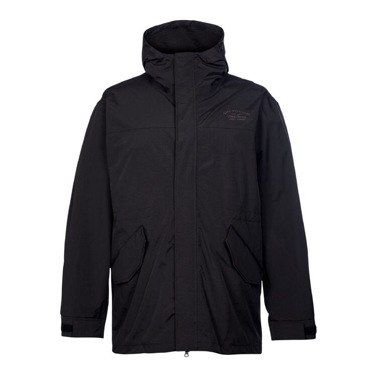 Cape Men's Long Hood Rain Coat Plus Size Black