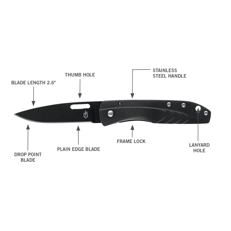 Gerber STL Drop Point Fine Edge Single Blade Knife